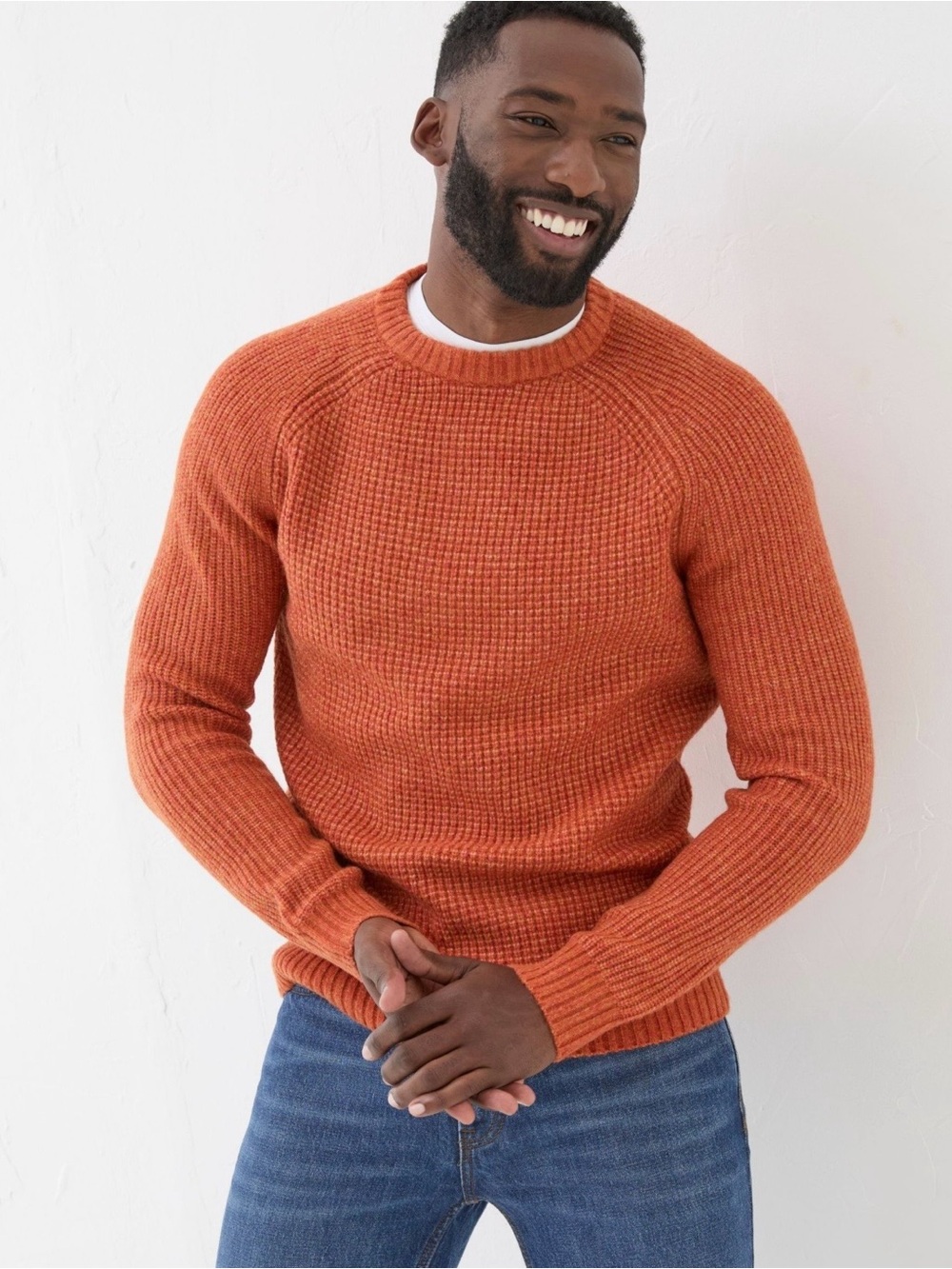 THE NORTH FACE MEN ORANGE SWEATER